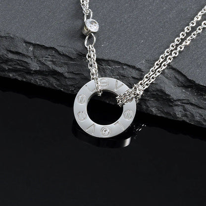 [Regal Gem]LOVE NECKLACE 16MM 2 DIAMONDS