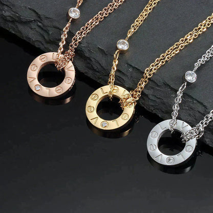 [Regal Gem]LOVE NECKLACE 16MM 2 DIAMONDS