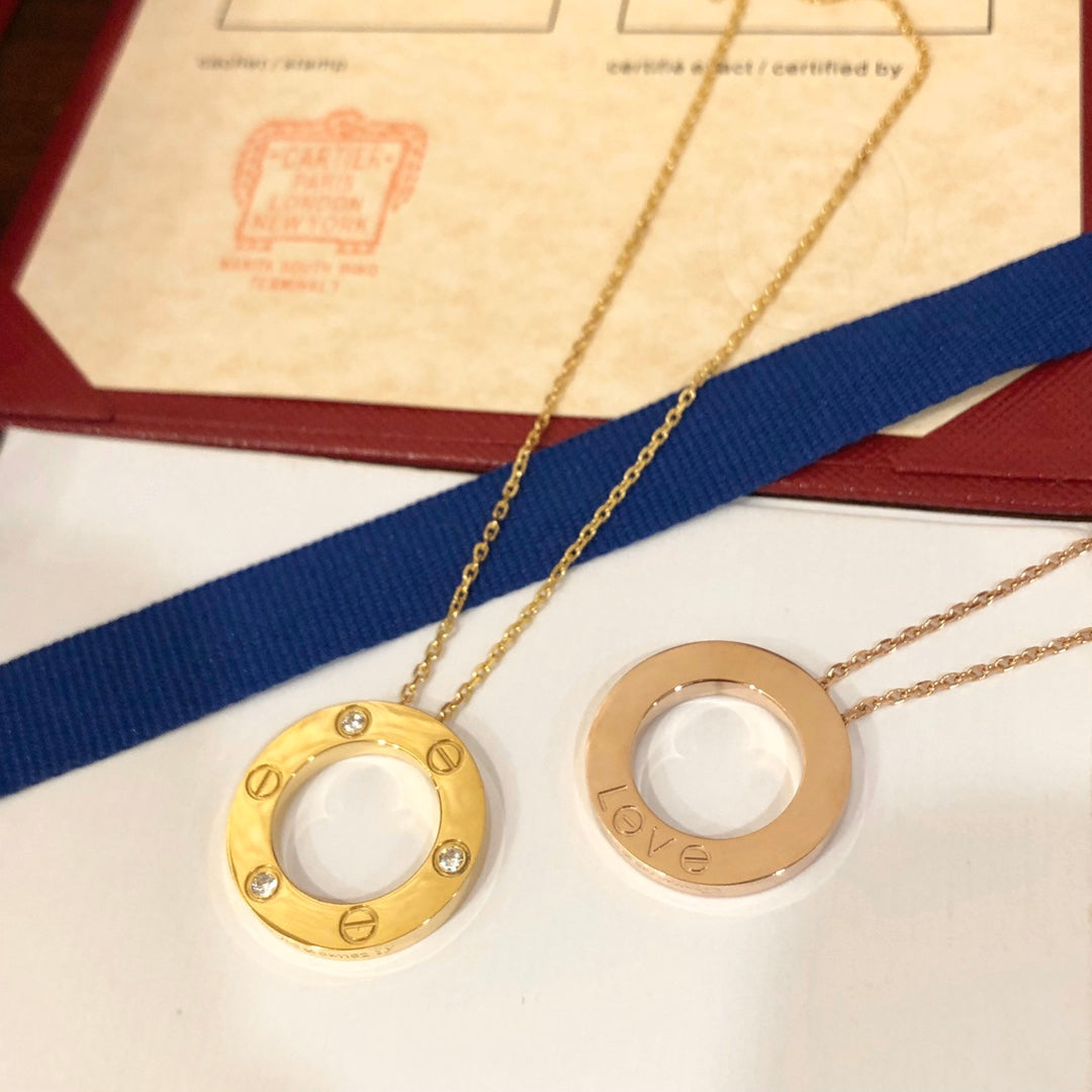 [Regal Gem]LOVE NECKLACE 16MM 3 DIAMONDS