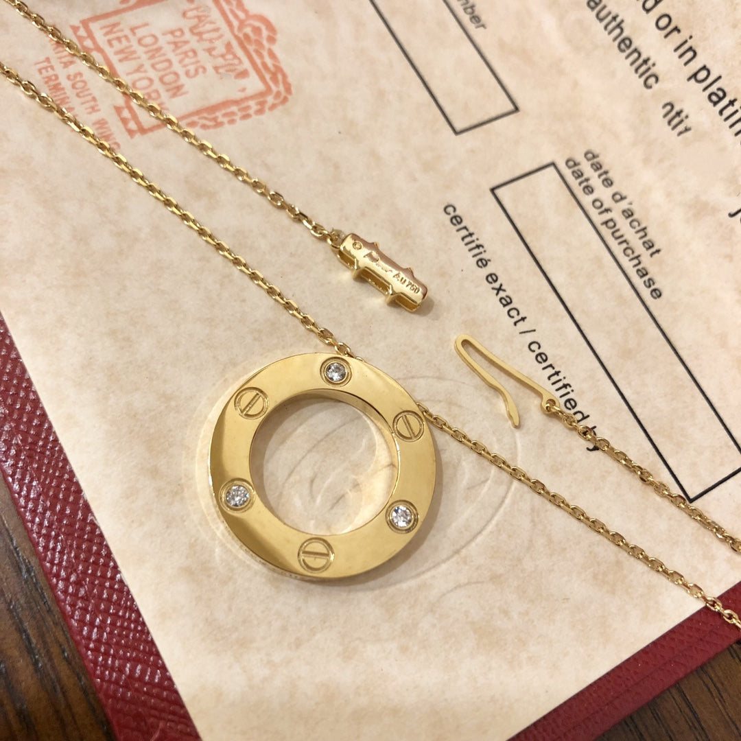 [Regal Gem]LOVE NECKLACE 16MM 3 DIAMONDS
