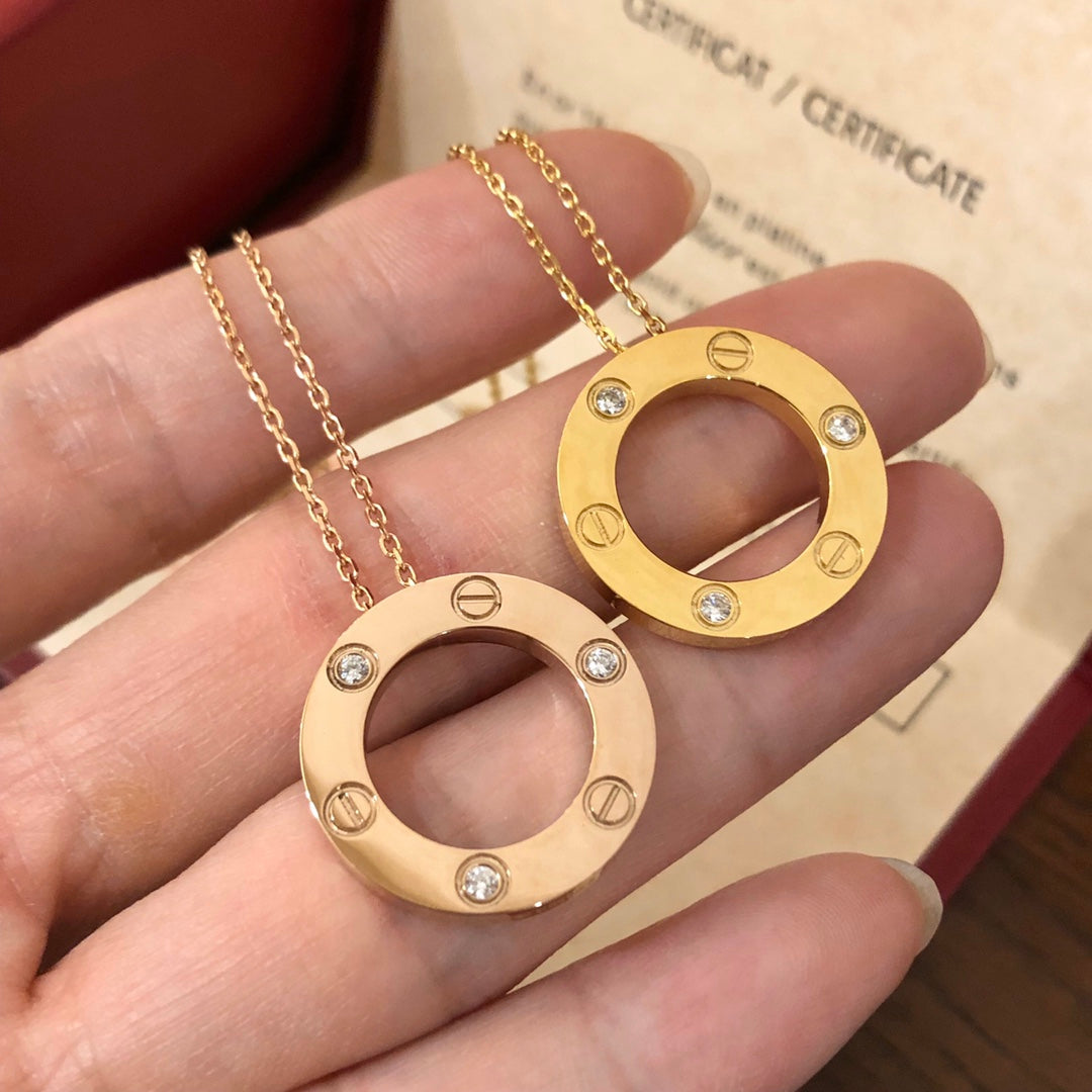 [Regal Gem]LOVE NECKLACE 16MM 3 DIAMONDS