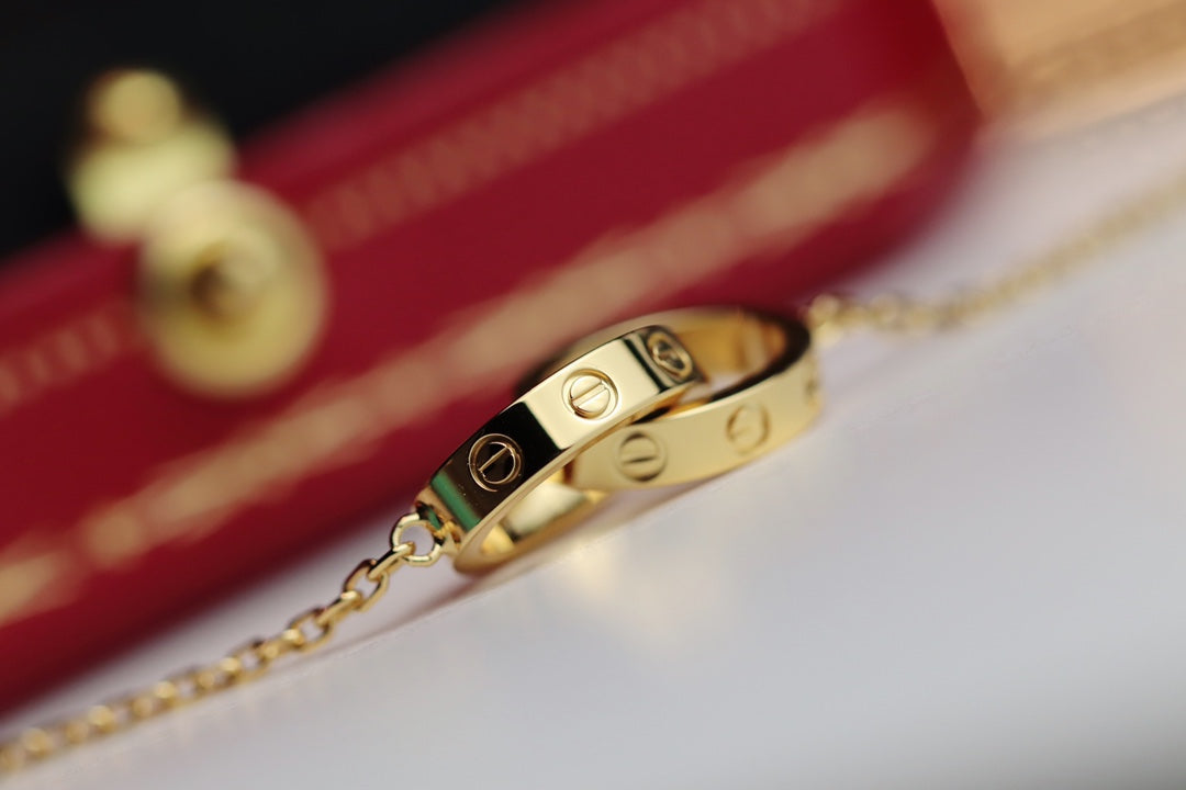 [Regal Gem]LOVE NECKLACE DOUBLE RING GOLD