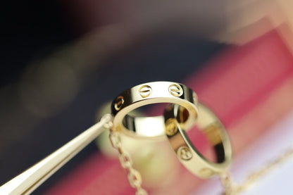 [Regal Gem]LOVE NECKLACE DOUBLE RING GOLD