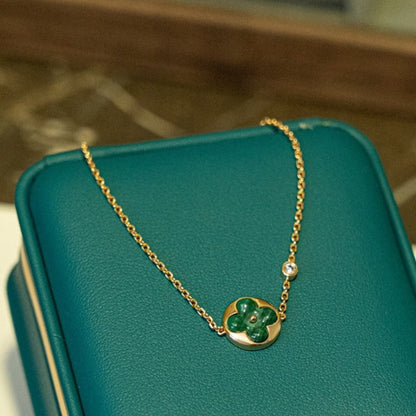 [Regal Gem]SUN MALACHITE 1 DIAMOND PINK GOLD BRACELET