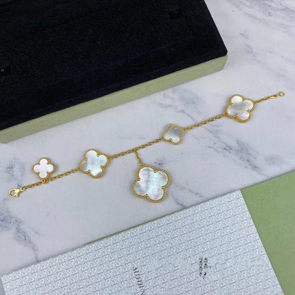 [Regal Gem]MAGIC CLOVER MOP GOLD BRACELET 5 MOTIFS