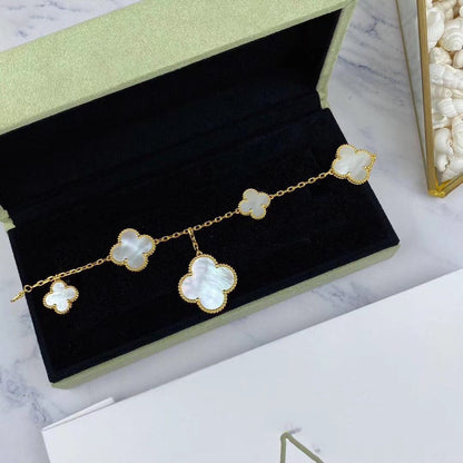 [Regal Gem]MAGIC CLOVER MOP GOLD BRACELET 5 MOTIFS