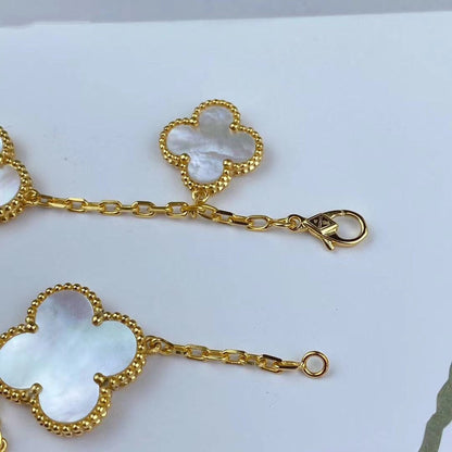 [Regal Gem]MAGIC CLOVER MOP GOLD BRACELET 5 MOTIFS