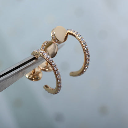 [Regal Gem]JUSTE EARRINGS 12.75MM PINK GOLD DIAMOND