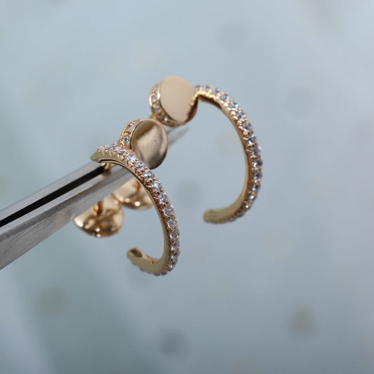 [Regal Gem]JUSTE EARRINGS 12.75MM PINK GOLD DIAMOND