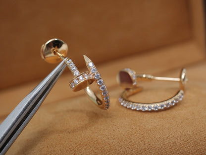 [Regal Gem]JUSTE EARRINGS 12.75MM PINK GOLD DIAMOND