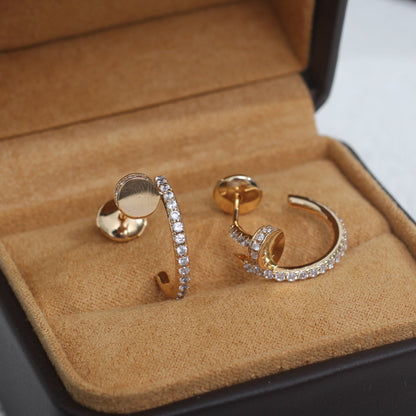 [Regal Gem]JUSTE EARRINGS 12.75MM PINK GOLD DIAMOND
