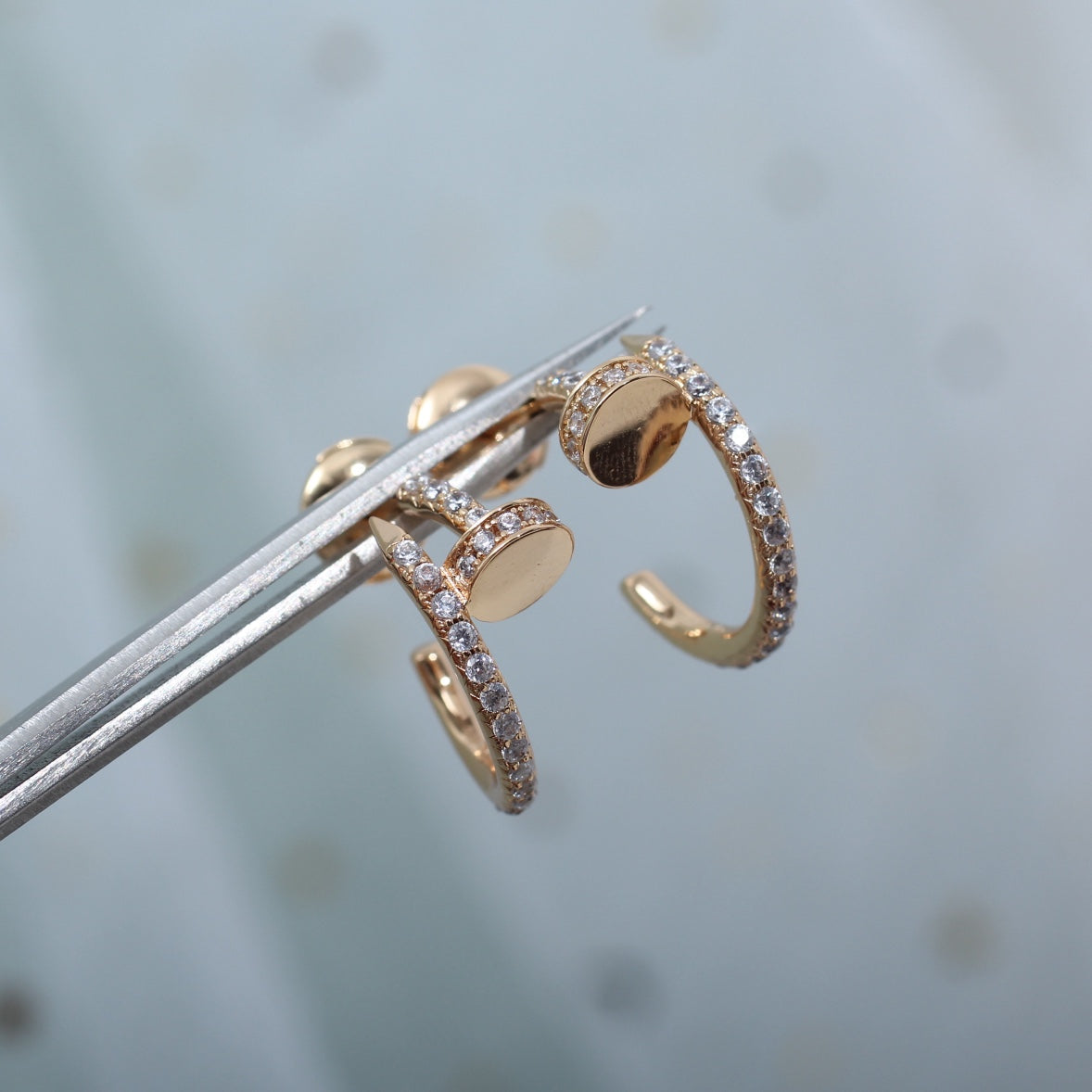 [Regal Gem]JUSTE EARRINGS 12.75MM PINK GOLD DIAMOND