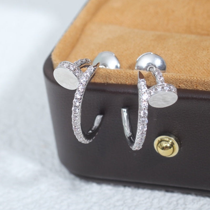 [Regal Gem]JUSTE EARRINGS 12.75MM SILVER DIAMOND