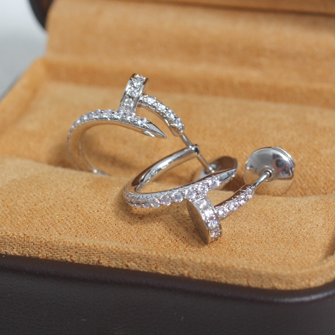 [Regal Gem]JUSTE EARRINGS 12.75MM SILVER DIAMOND