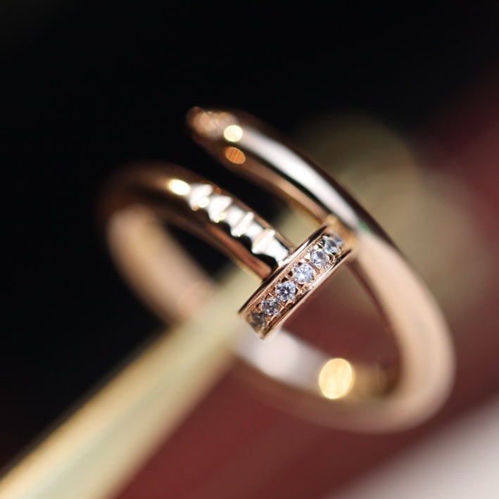 [Regal Gem]JUSTE RING 2.65MM PINK GOLD DIAMOND