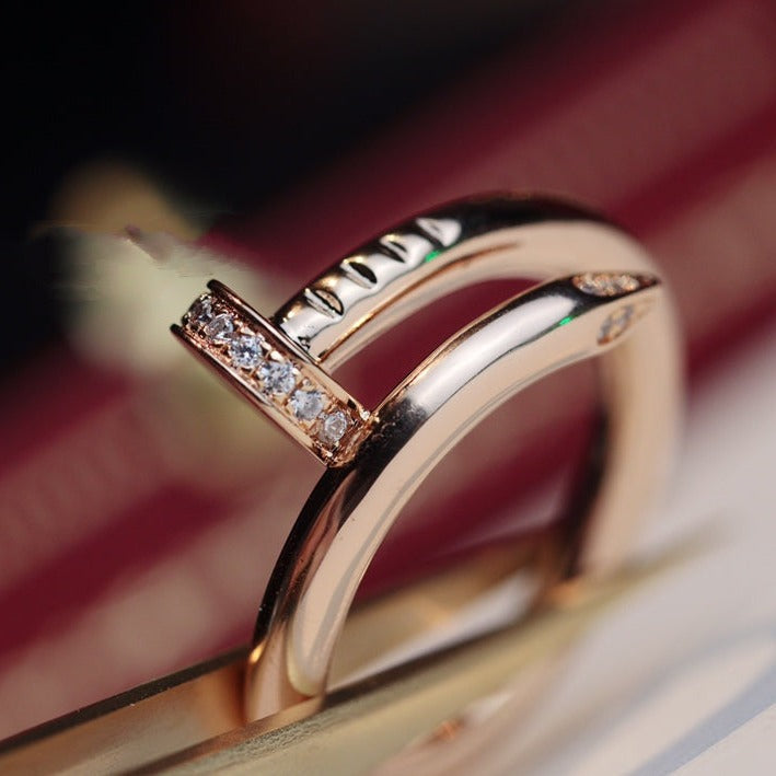 [Regal Gem]JUSTE RING 2.65MM PINK GOLD DIAMOND