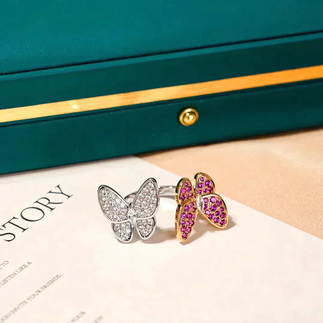 [Regal Gem]TWIN BUTTERFLY DIAMOND RING