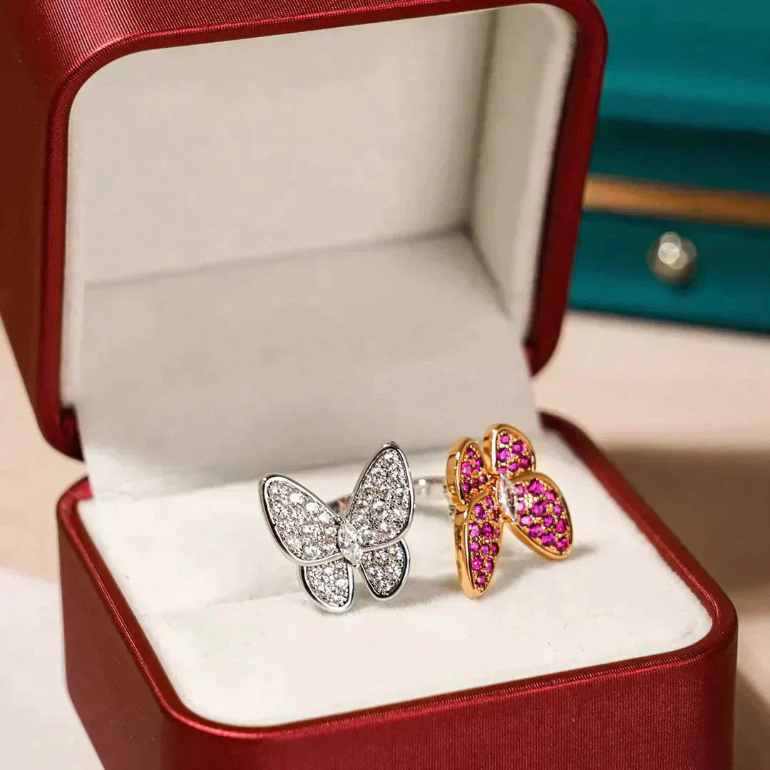 [Regal Gem]TWIN BUTTERFLY DIAMOND RING