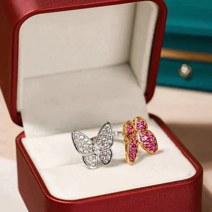 [Regal Gem]TWIN BUTTERFLY DIAMOND RING