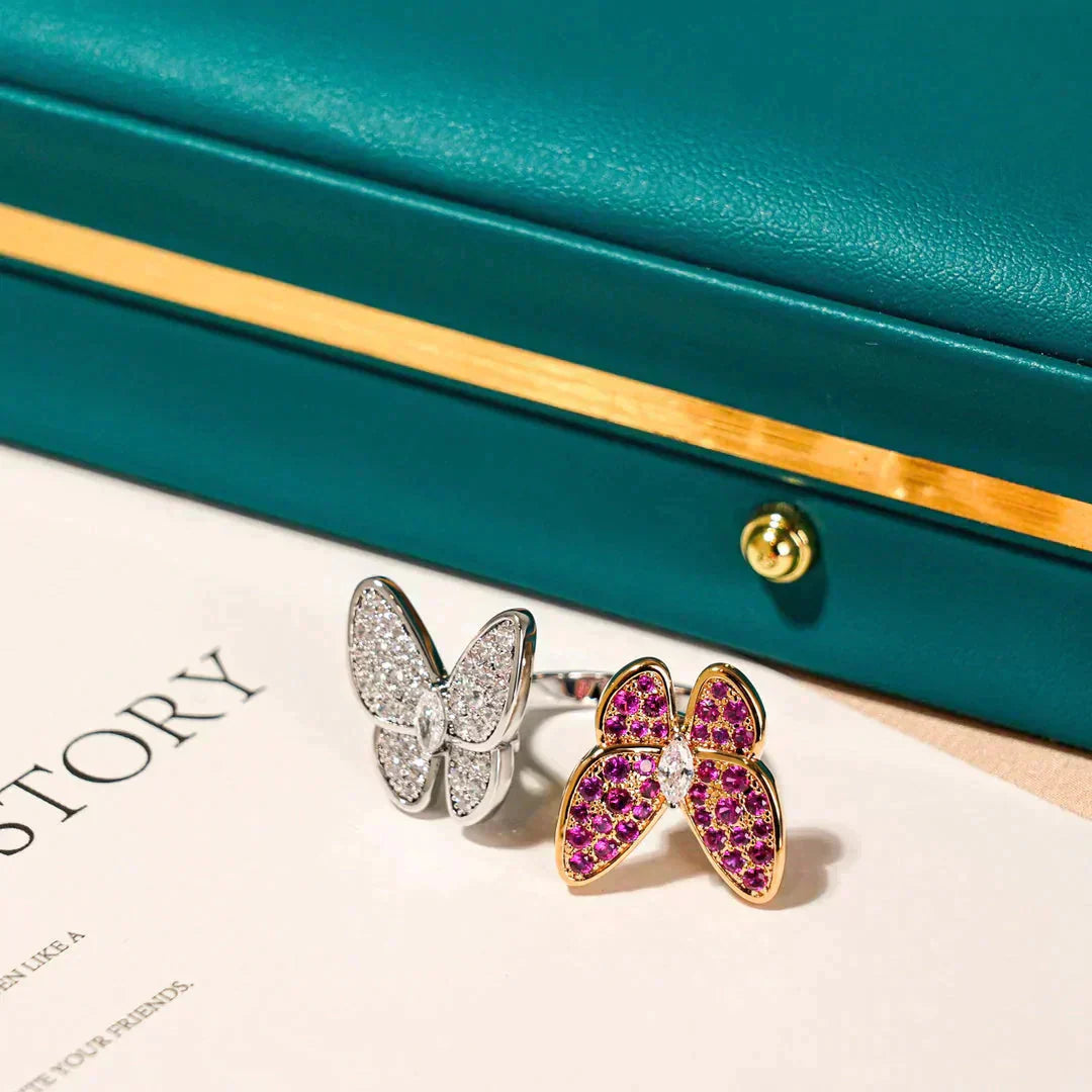 [Regal Gem]TWIN BUTTERFLY DIAMOND RING