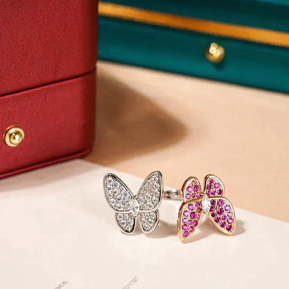[Regal Gem]TWIN BUTTERFLY DIAMOND RING