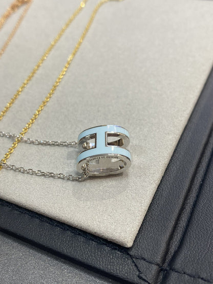 [Regal Gem]POP H LIGHT BLUE NECKLACE