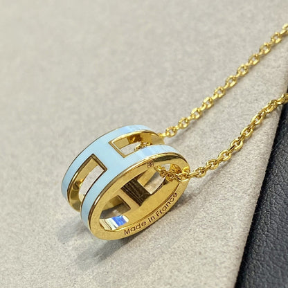 [Regal Gem]POP H LIGHT BLUE NECKLACE