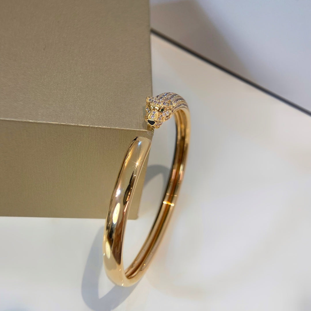 [Regal Gem]PANTHERE GOLD DIAMOND OPEN BRACELET