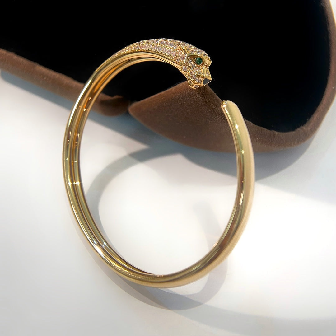 [Regal Gem]PANTHERE GOLD DIAMOND OPEN BRACELET