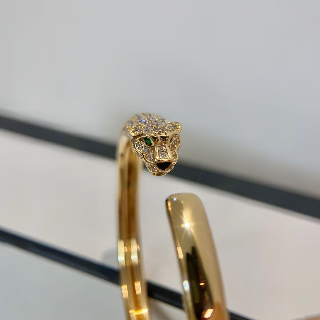 [Regal Gem]PANTHERE GOLD DIAMOND OPEN BRACELET