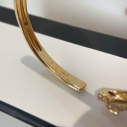 [Regal Gem]PANTHERE GOLD DIAMOND OPEN BRACELET