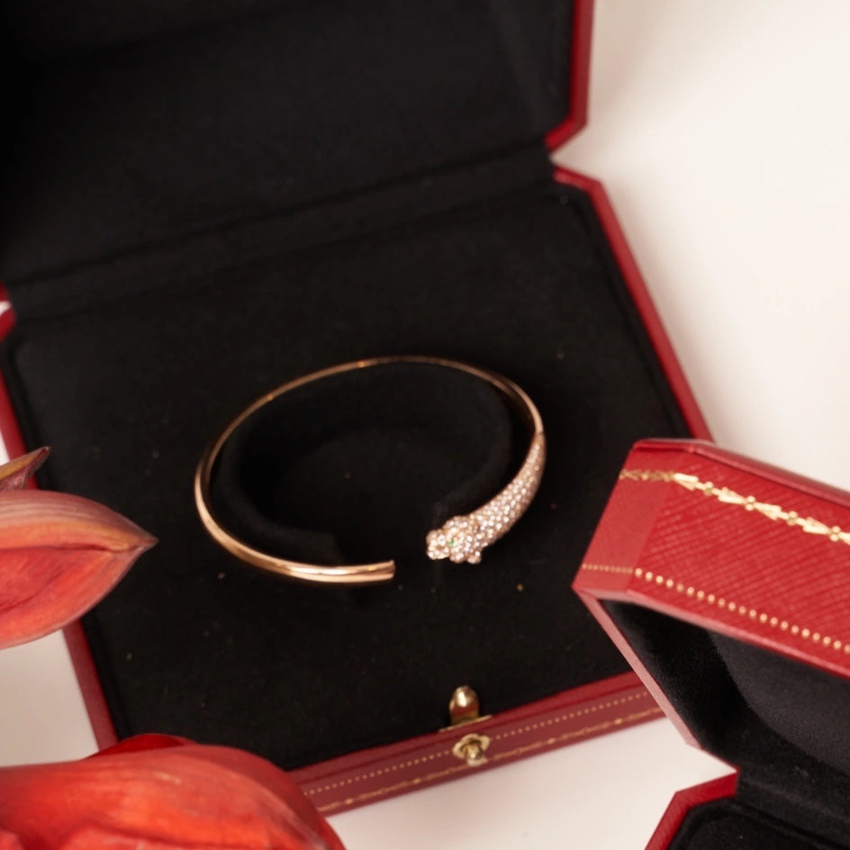 [Regal Gem]PANTHERE Regal Gem GOLD DIAMOND OPEN BRACELET