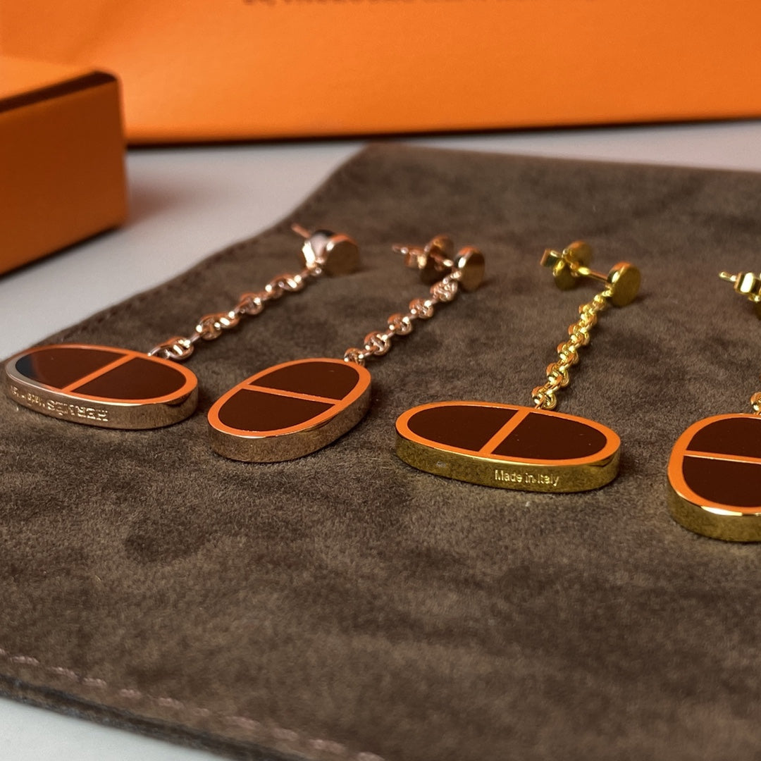 [Regal Gem]CHAINE VERSO BLACK CERAMIC EARRINGS