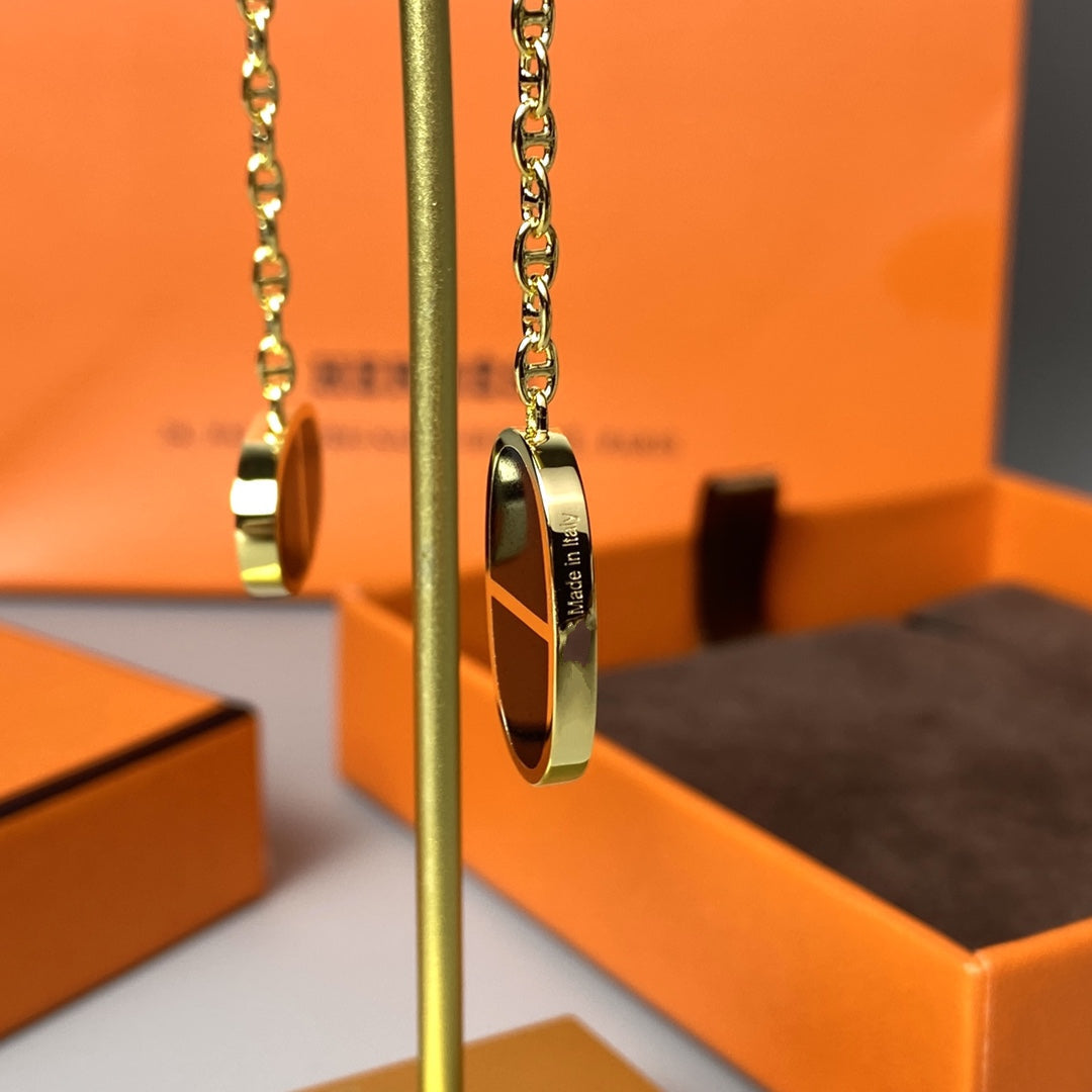 [Regal Gem]CHAINE VERSO BLACK CERAMIC EARRINGS
