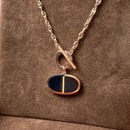 [Regal Gem]CHAINE VERSO BLACK CERAMIC NECKLACE