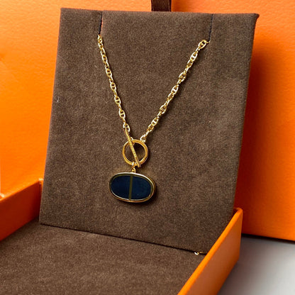 [Regal Gem]CHAINE VERSO BLACK CERAMIC NECKLACE