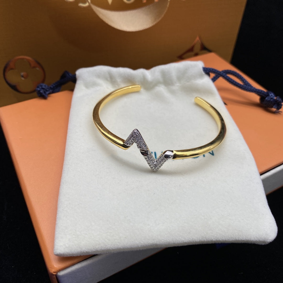 [Regal Gem]VOLTE UPSITE DOWN DIAMOND GOLD OPEN BRACELET