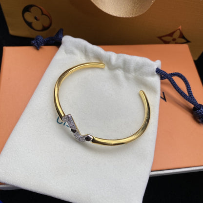 [Regal Gem]VOLTE UPSITE DOWN DIAMOND GOLD OPEN BRACELET