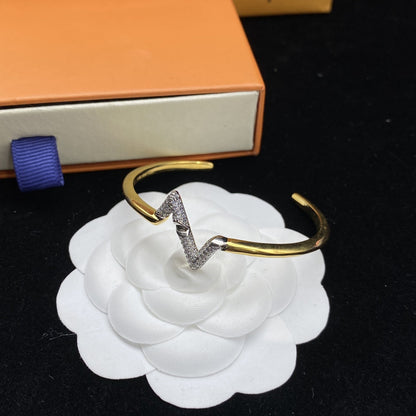 [Regal Gem]VOLTE UPSITE DOWN DIAMOND GOLD OPEN BRACELET