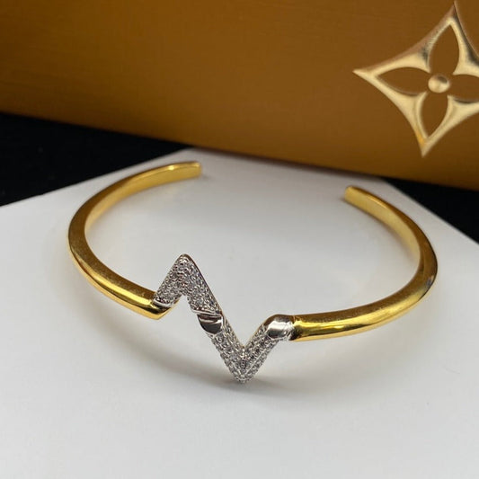 [Regal Gem]VOLTE UPSITE DOWN DIAMOND GOLD OPEN BRACELET