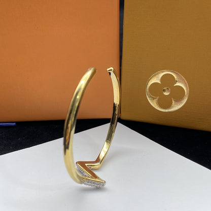 [Regal Gem]VOLTE UPSITE DOWN DIAMOND GOLD OPEN BRACELET