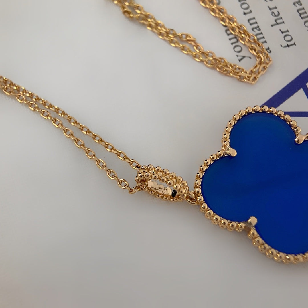 [Regal Gem]CLOVER 25MM NECKLACE TURQUOISE Regal Gem GOLD