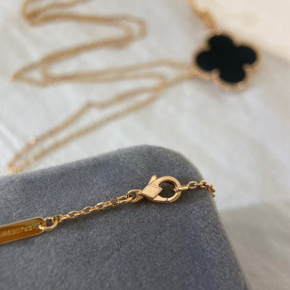 [Regal Gem]CLOVER 25MM NECKLACE GOLD ONYX