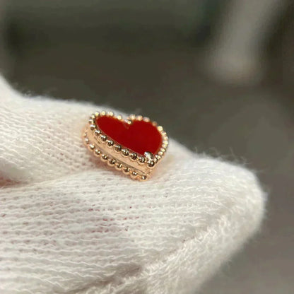 [Regal Gem]HEART CARNELIAN STUD EARRINGS