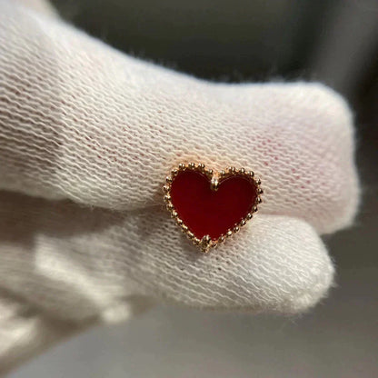 [Regal Gem]HEART CARNELIAN STUD EARRINGS