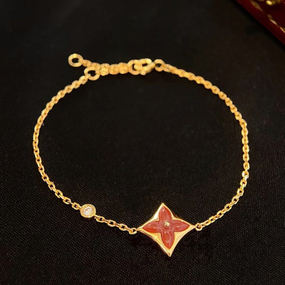 [Regal Gem]COLOR STAR CARNELIAN PINK GOLD DIAMOND BRACELET