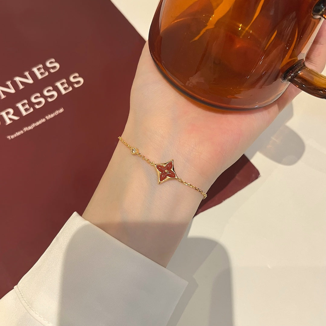 [Regal Gem]COLOR STAR CARNELIAN PINK GOLD DIAMOND BRACELET
