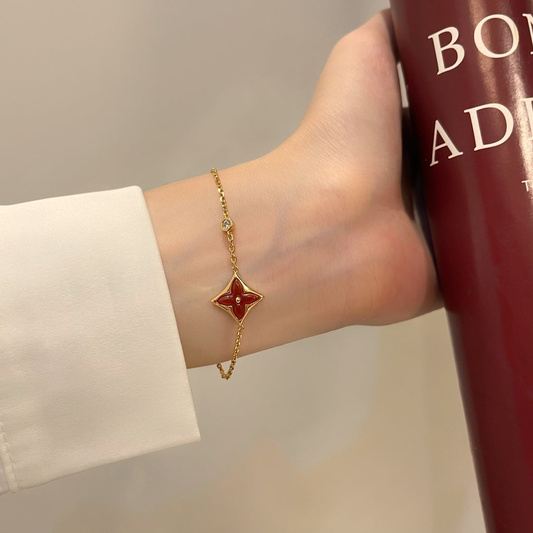 [Regal Gem]COLOR STAR CARNELIAN PINK GOLD DIAMOND BRACELET