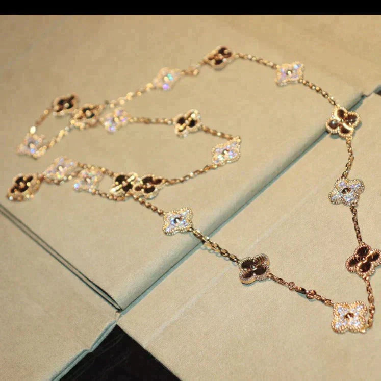 [Regal Gem]CLOVER 20 MOTIFS LASER DIAMOND NECKLACE