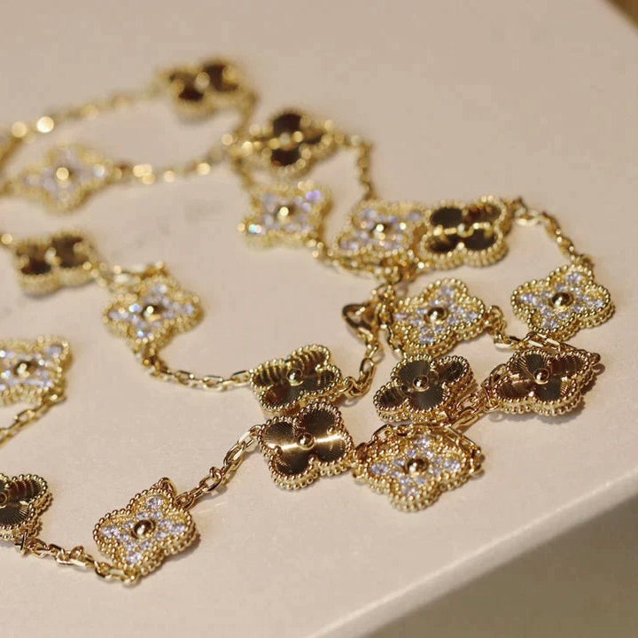 [Regal Gem]CLOVER 20 MOTIFS LASER DIAMOND NECKLACE